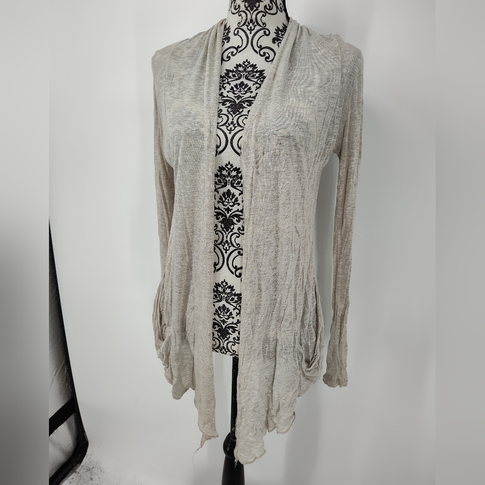 Ambiance Light Gray Open-Front Cardigan Size Women's Medium